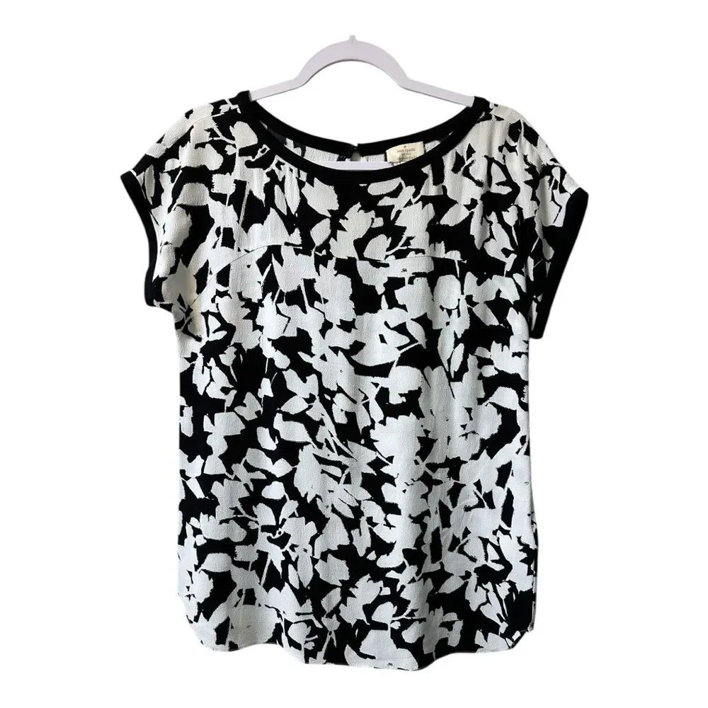 KATE SPADE Abstract Floral Print Top XS S 2 4